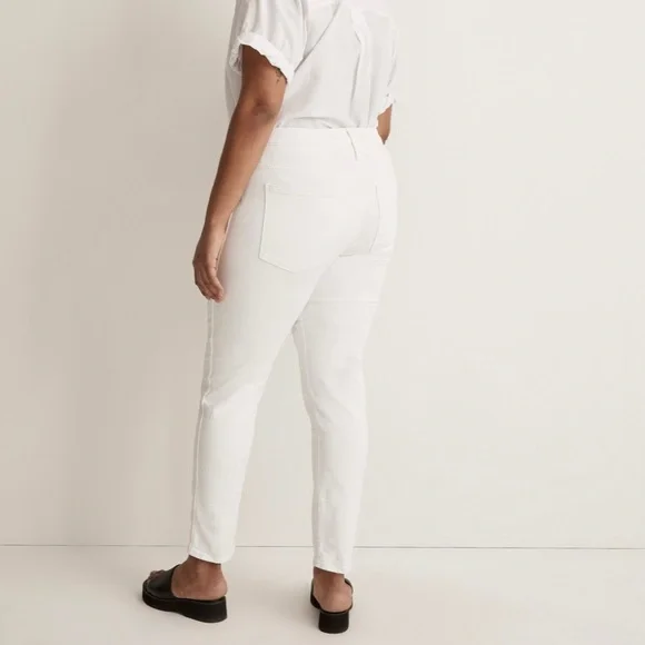 Madewell Stovepipe Jeans NWT Pure White High Rise Slim Fit Stretch Denim - Picture 2 of 14